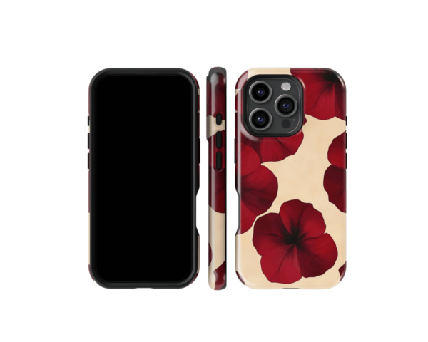 Red Floral Blossom Phone Case - Tough - Image 2