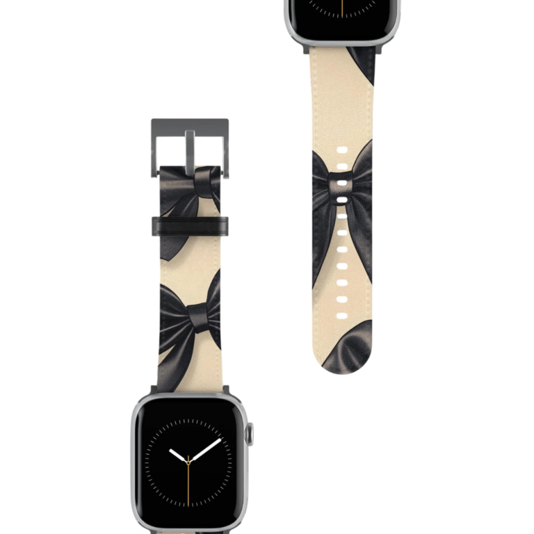 Cream Black Bows Apple Watch Band