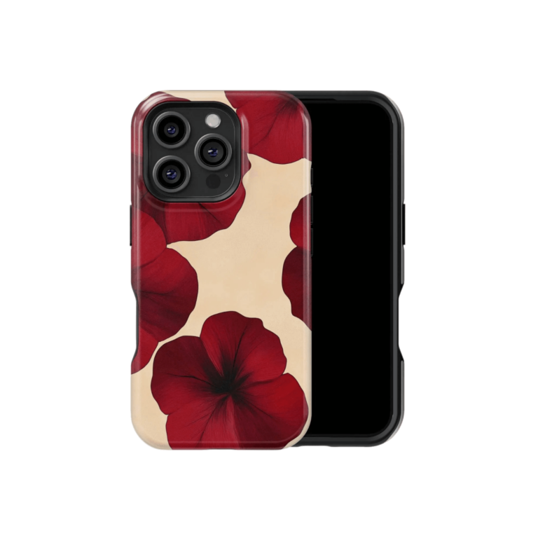 Red Floral Blossom Phone Case - Tough